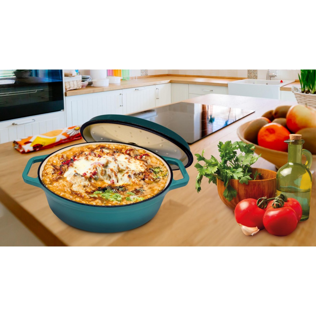 Cratita semiovala din fonta emailata Cooking by Heinner ✔️, Sector 1 - Bucuresti - imagine 4 - popic.ro