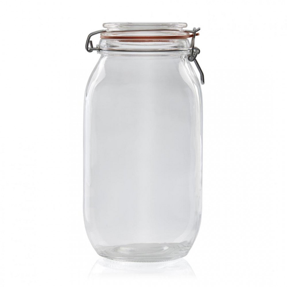 Borcan depozitare sticla + capac, 2000 ml ✔️olishop.ro, Sector 1 - Bucuresti - imagine 1 - popic.ro