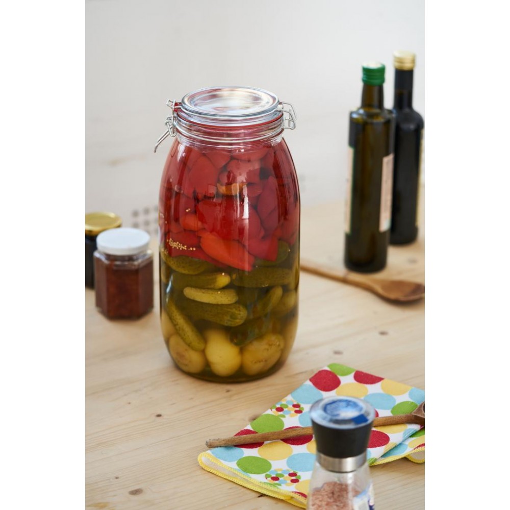 Borcan depozitare din sticla cu capac, 5 l Inel de silicon✔️olishop.ro, Sector 1 - Bucuresti - imagine 1 - popic.ro