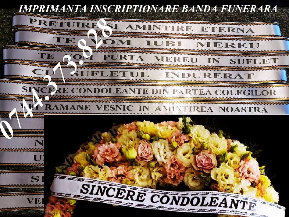 Sistem scriere panglica funerara , florala, Sector 1 - Bucuresti - imagine 1 - popic.ro