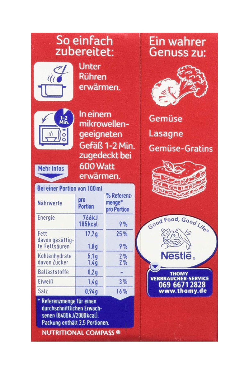 Sos Bechamel gata preparat Thomy 250 ml Total Blue 0728.305.612, Pitești - Arges - imagine 2 - popic.ro