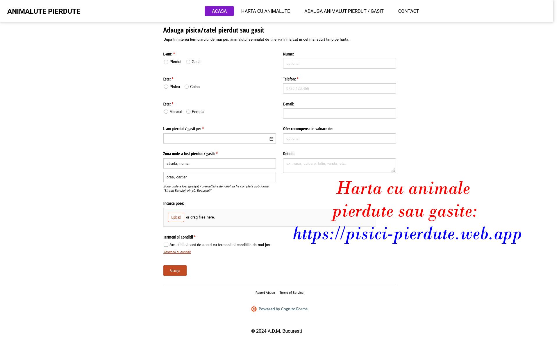 Harta nationala cu animalute pierdute si gasite, Sector 1 - Bucuresti - imagine 1 - popic.ro