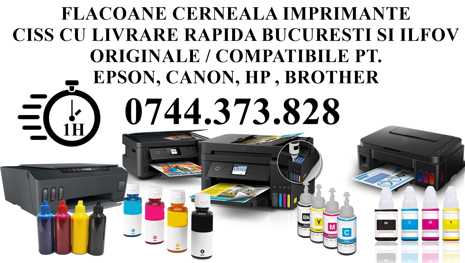 Flacoane cerneala CISS - tip Epson, Canon, Hp, Brother etc., Sector 1 - Bucuresti - imagine 1 - popic.ro