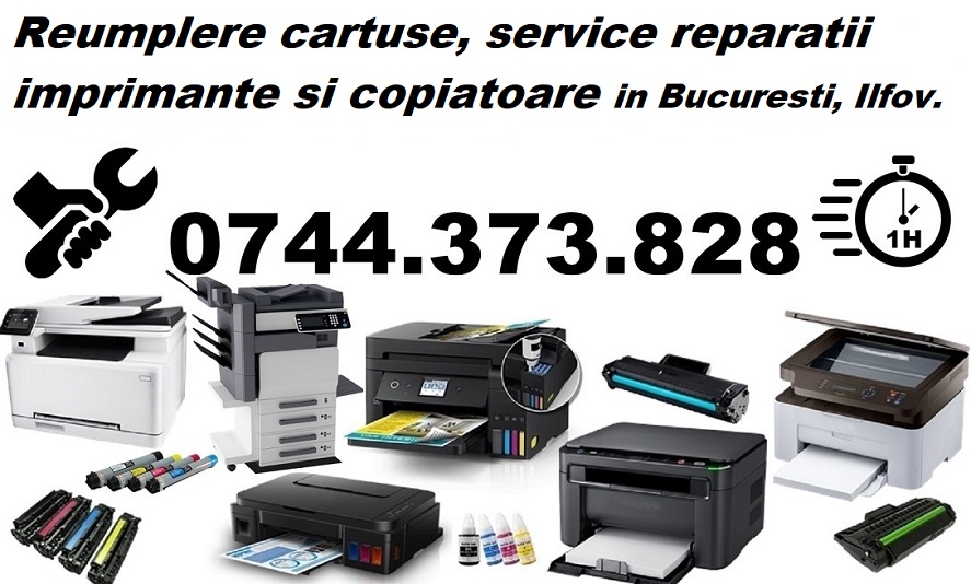 Reumplere cartuse, reparatii imprimante copiatoare Otopeni Bucuresti, Otopeni - Ilfov - imagine 1 - popic.ro