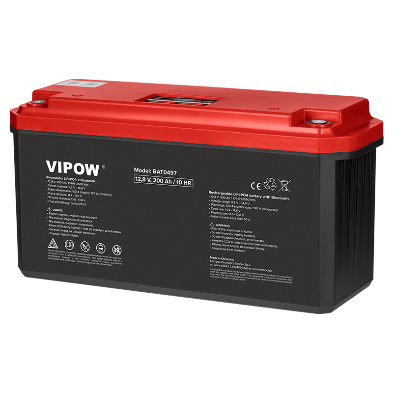 Acumulator LiFePO4 12V 200Ah cu Bluetooth VIPOW – Energie inteligentă, Tulcea - Tulcea - imagine 1 - popic.ro