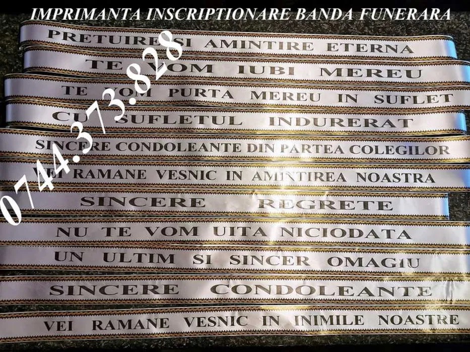 Imprimanta personalizare panglica coroana funerara, pompe funebre!, Sector 1 - Bucuresti - imagine 1 - popic.ro