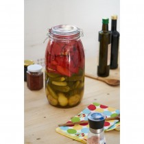 Borcan depozitare din sticla cu capac, 5 l Inel de silicon✔️olishop.ro, Sector 1 - Bucuresti