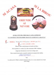 Afacerea ta, fara investitie, in domeniul cafelei italiene, Ploiești - Prahova