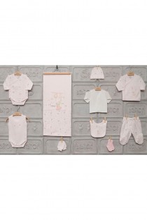 Set 10 piese cadou nou-nascut roz cu iepurasi, Caransebeș - Caras-Severin