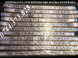 Imprimanta scriere panglici coroane funerare–calitate pt firme pompe, Sector 1 - Bucuresti