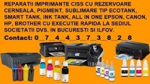 Reparatii imprimante cu rezervoare cerneala.Rapid in Bucuresti Ilfov, Sector 1 - Bucuresti