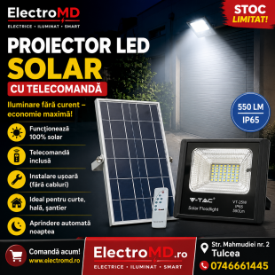 Proiector LED solar cu telecomandă – fără consum de curent!, Tulcea - Tulcea