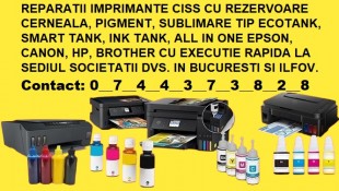 Reparatii imprimante cu rezervoare cerneala deplasare gratuita in Bucu, Sector 1 - Bucuresti
