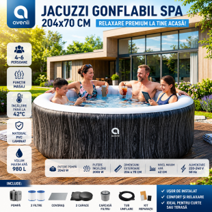 Jacuzzi Gonflabil Piscină SPA Avenli 204×70 cm, Tulcea - Tulcea