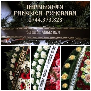 Imprimanta scriere panglica coroana funerara, pompe funebre, florarii!, Sector 1 - Bucuresti